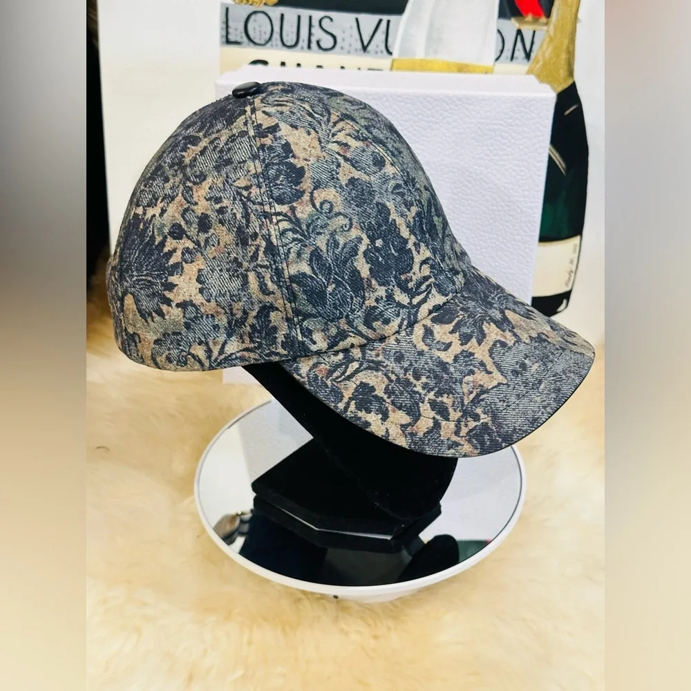 🔥 CHRISTIAN DIOR Toile De Jouy Cap Large 59-60 with COA